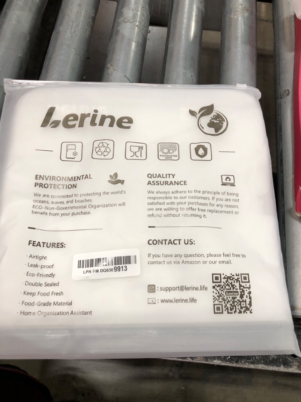 Photo 1 of Lerine 6 Pack Reusable Gallon Freezer Bags Dishwasher Safe, BPA Free Reusable 1 Gallon Bags Silicone, Leakproof Food Storage Bags for Marinate Meats, Cereal, Vegetables, Home Organization(Grey)