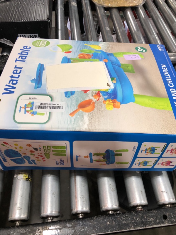 Photo 1 of Water Table for Toddlers 3-5 with Pump Kids Sand and Water Activity Sensory Play Table Outdoor Toys for Kids Ages 4-8 Summer Outside Beach Pool Backyard Toys Age 3 4 5 Year Old Boys Girls Gifts