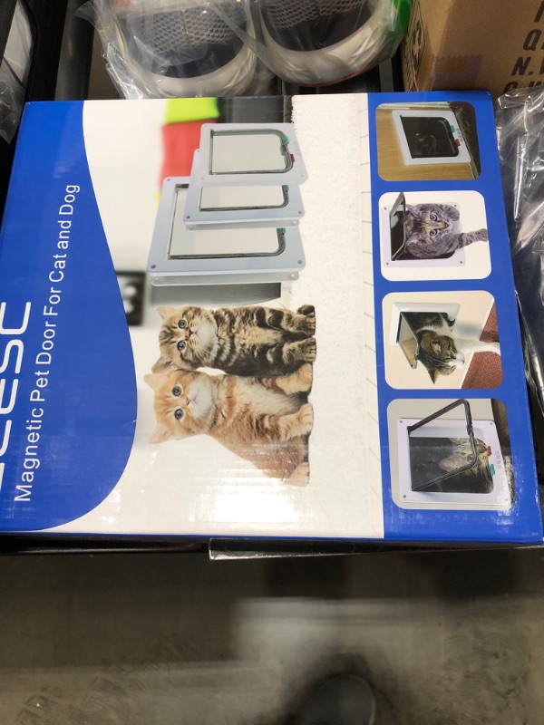 Photo 1 of CEESC Extra Large Cat Door (Outer Size 11"x9.8"), Weatherproof, White, ABS Material, 4-Way Locking Flap for Cats & Dogs up to 25.54 lbs