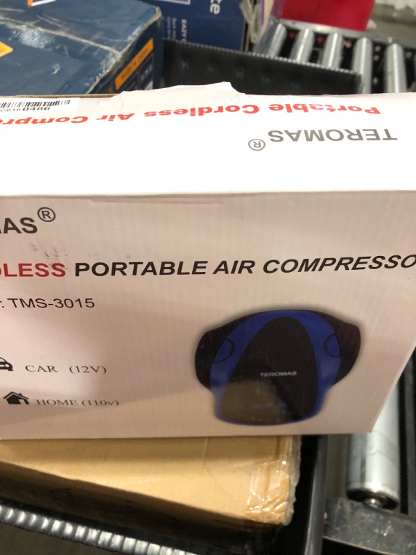 Photo 1 of TEROMAS Tire Inflator Portable Air Compressor, Cordless Air Pump for Car Tires and Other Inflatables, Rechargeable Digital Electric Tire Pump with Pressure Gauge