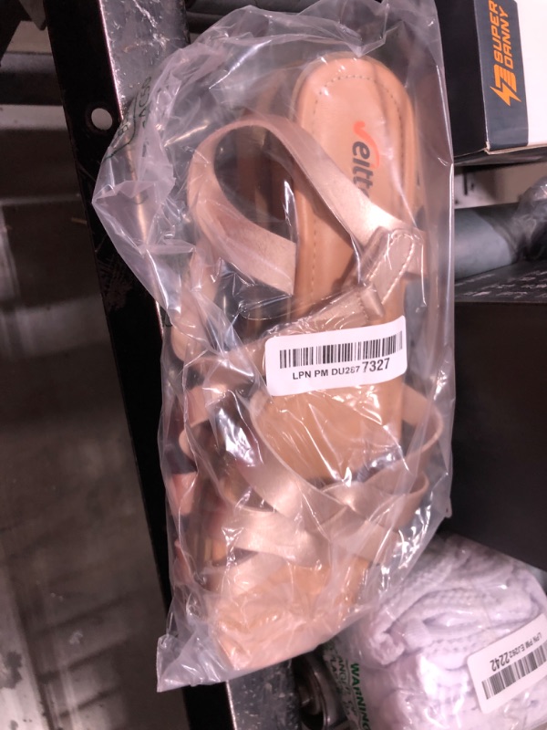 Photo 1 of Veittes Women's Flat Slide Sandals - Dressy Comfortable Flat Sandals Ladies Summer Shoes.(2307022,GD/MF,8.5W)