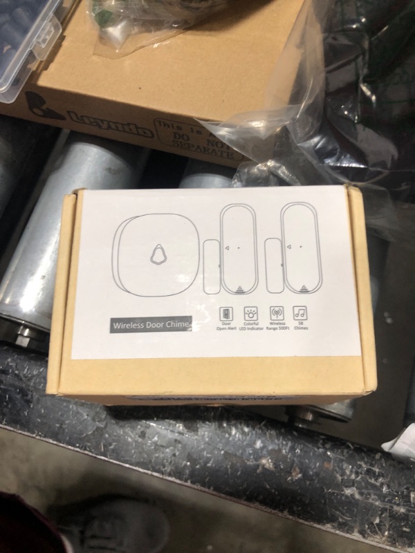 Photo 1 of Door Chime, METAK Wireless Door Open Contact Sensor Alarm with 500 FT Range, 58 Chimes and 5 Volume Levels for Business/Store/Home/Office When Entering, 2 Transmitter + 1 Plug-in Receiver