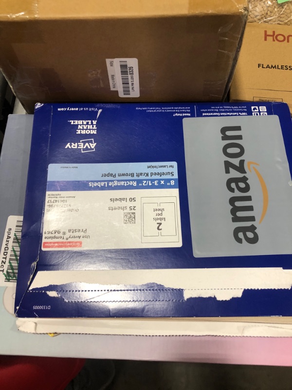 Photo 1 of Avery Kraft Brown Rectangle Labels, Sure Feed Technology, 8" x 3.5", 50 Kraft Brown Labels, Print-to-The-Edge, Laser/Inkjet Printable