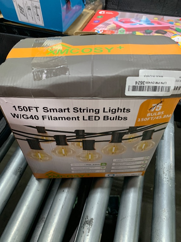 Photo 1 of XMCOSY+ Smart Outdoor String Lights, 150Ft G40 Globe Patio Lights with 75 LED Bulbs, WiFi & APP Control, Work with Alexa, Extendable Waterproof Dimmable LED String Lights for Outside, Porch, Cafe