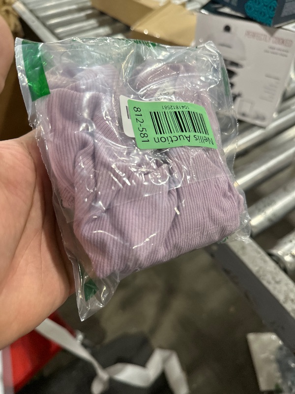 Photo 1 of Flypigs Girls Short Sleeve Shirts Round Neck Summer Tees Sweat Kids Casual Ribbed Knit Tops Blouse Purple 7-8 Years