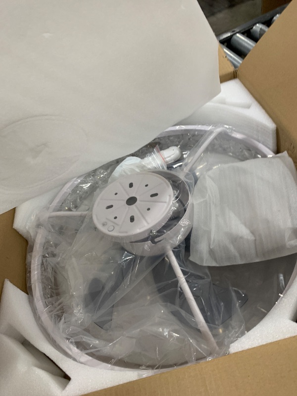 Photo 1 of AHAWILL Crystal Ceiling Fans with Lights,19.7" Flush Mount Ceiling Fan with Remote,Low Profile,Reversible,Noiseless,Dimmable,White Fandelier Chandelier Ceiling Fan for Bedroom.