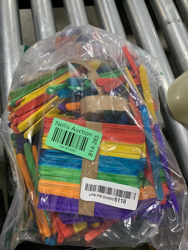Photo 1 of WISYOK 1000 Pcs Colored Popsicle Sticks for Crafts, 4.5 Inch Colored Wooden Craft Sticks, Ice Cream Sticks, Rainbow Popsicle Sticks, Great for DIY Craft Creative Designs and Children Education