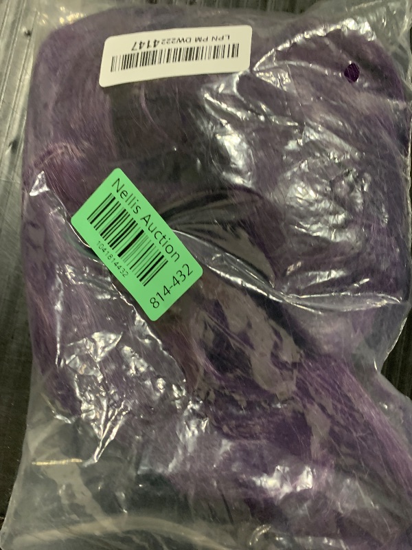 Photo 1 of Half and Half Jinshi Cosplay Wig Long Straight Anime Dark Purple Wigs with Bangs & Bun 33'' Synthetic Hair for Unisex Halloween Costumes Party