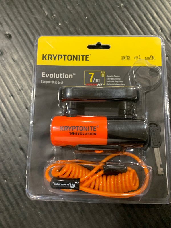 Photo 1 of Kryptonite Evolution Compact Disc Lock, 13mm Hardened Max-Performance Steel Shackle, Sold Secure Gold and Art 4-Star, High-Security Anti-Theft Orange Bike Lock, Includes 3 Stainless Steel Keys