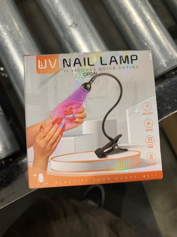 Photo 1 of Funfe LED Nail Lamp,3W Nail Dryer with Gooseneck and Clamp Adjustable, Protection Gloves Portable UV Light for Manicure Curing Light for Salon Nail DIY Home(Black)