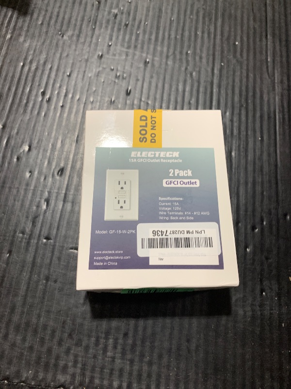 Photo 1 of ELECTECK 2 Pack GFCI Outlets 15 Amp, Non-Tamper Resistant, Decor GFI Receptacles with LED Indicator, Ground Fault Circuit Interrupter, Wallplate Included, ETL Listed, White