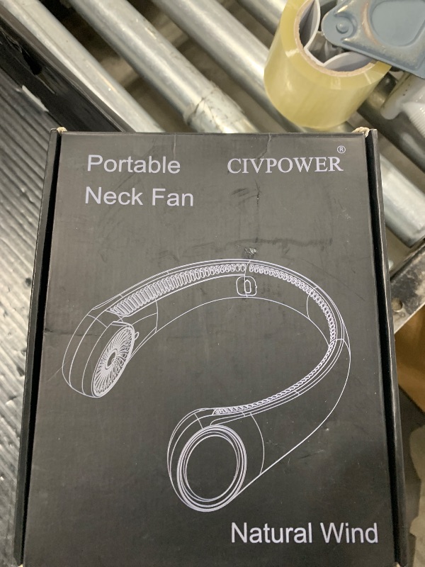Photo 1 of CIVPOWER Neck Fan: Portable Personal Neck Cooling Rechargeable Bladeless Fan - Hands Free 3 Speed 4000 mAh Battery USB Operated Wearable Headphone Design - for Men Women Outdoor Indoor (White)
