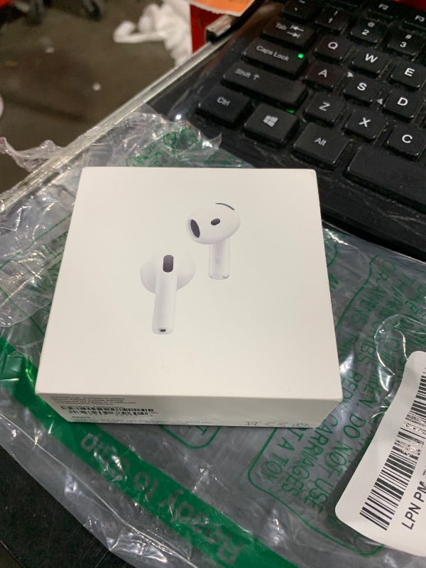 Photo 1 of Apple AirPods 4 Wireless Earbuds, Bluetooth Headphones, with Active Noise Cancellation, Adaptive Audio, Transparency Mode, Personalized Spatial Audio, USB-C Charging Case, Wireless Charging, H2 Chip