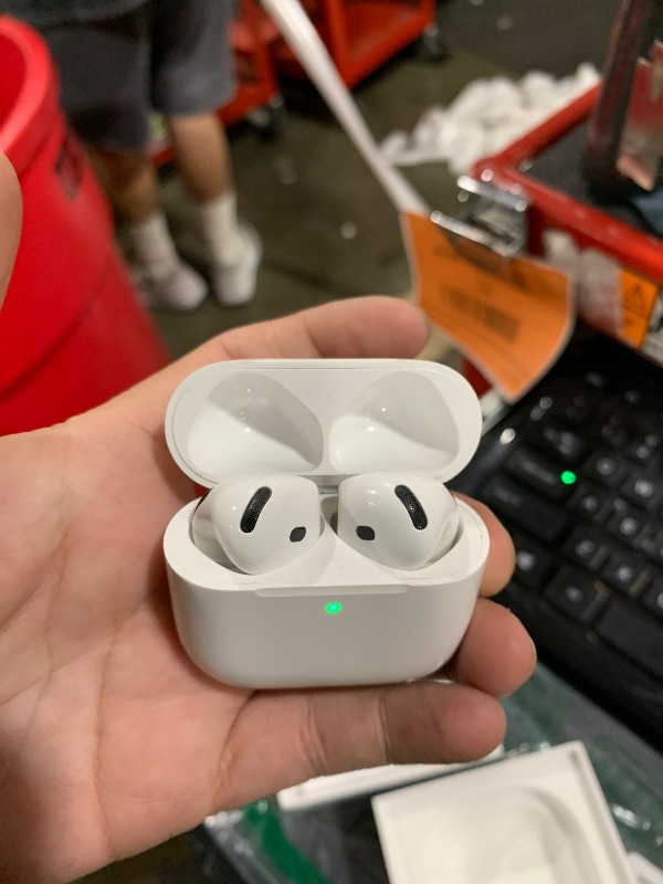 Photo 1 of Apple AirPods 4 Wireless Earbuds, Bluetooth Headphones, with Active Noise Cancellation, Adaptive Audio, Transparency Mode, Personalized Spatial Audio, USB-C Charging Case, Wireless Charging, H2 Chip