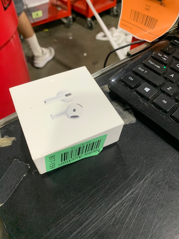 Photo 1 of Apple AirPods 4 Wireless Earbuds, Bluetooth Headphones, Personalized Spatial Audio, Sweat and Water Resistant, USB-C Charging Case, H2 Chip, Up to 30 Hours of Battery Life, Effortless Setup for iPhone