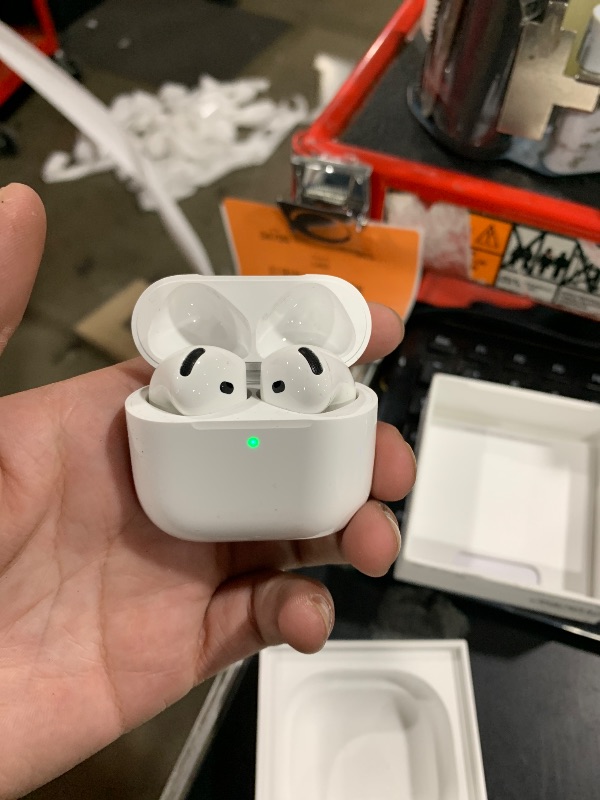 Photo 1 of Apple AirPods 4 Wireless Earbuds, Bluetooth Headphones, with Active Noise Cancellation, Adaptive Audio, Transparency Mode, Personalized Spatial Audio, USB-C Charging Case, Wireless Charging, H2 Chip