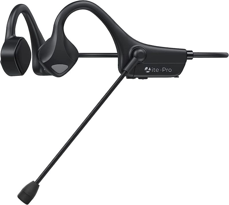 Photo 1 of Bone Conduction Bluetooth Headphones with mic, Open-Ear Headset with Boom Mic Noise Cancelling, Lightweight Comfort Wireless Computer Headset for Office Working, Hands-Free Calls& Music
