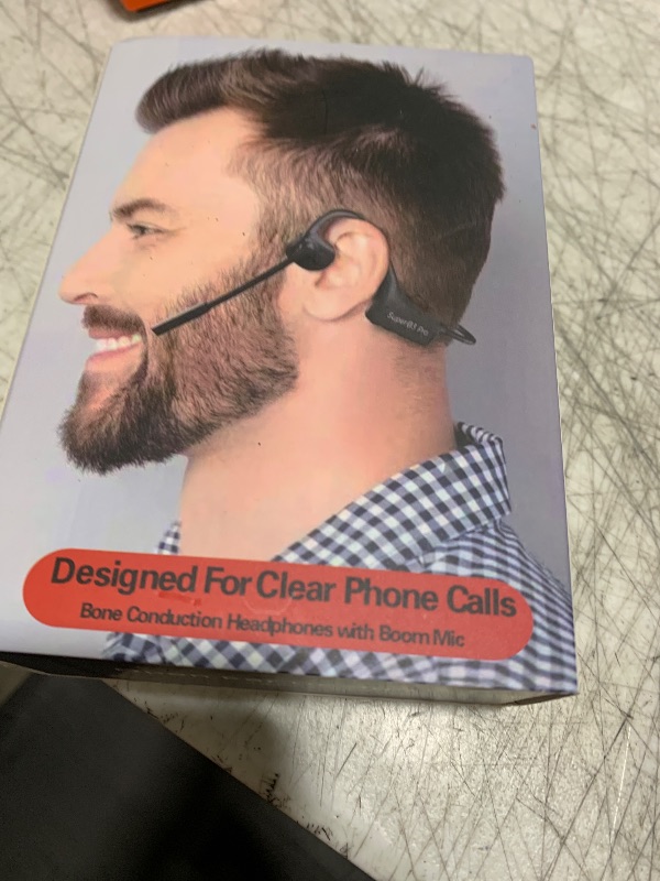 Photo 1 of Bone Conduction Bluetooth Headphones with mic, Open-Ear Headset with Boom Mic Noise Cancelling, Lightweight Comfort Wireless Computer Headset for Office Working, Hands-Free Calls& Music