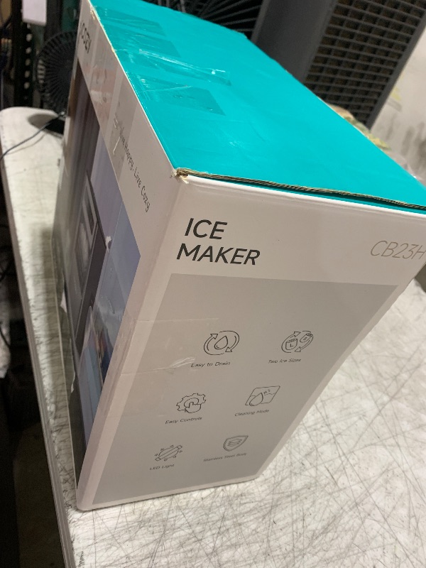 Photo 1 of Ice Maker Countertop,Ice in 6 Mins, 24 lbs/Day, Portable & Compact Gift with Self-Cleaning,for Apartment/Under Cabinet/Kitchen/Office/Camping/RV/Home Bar(Black Gray)