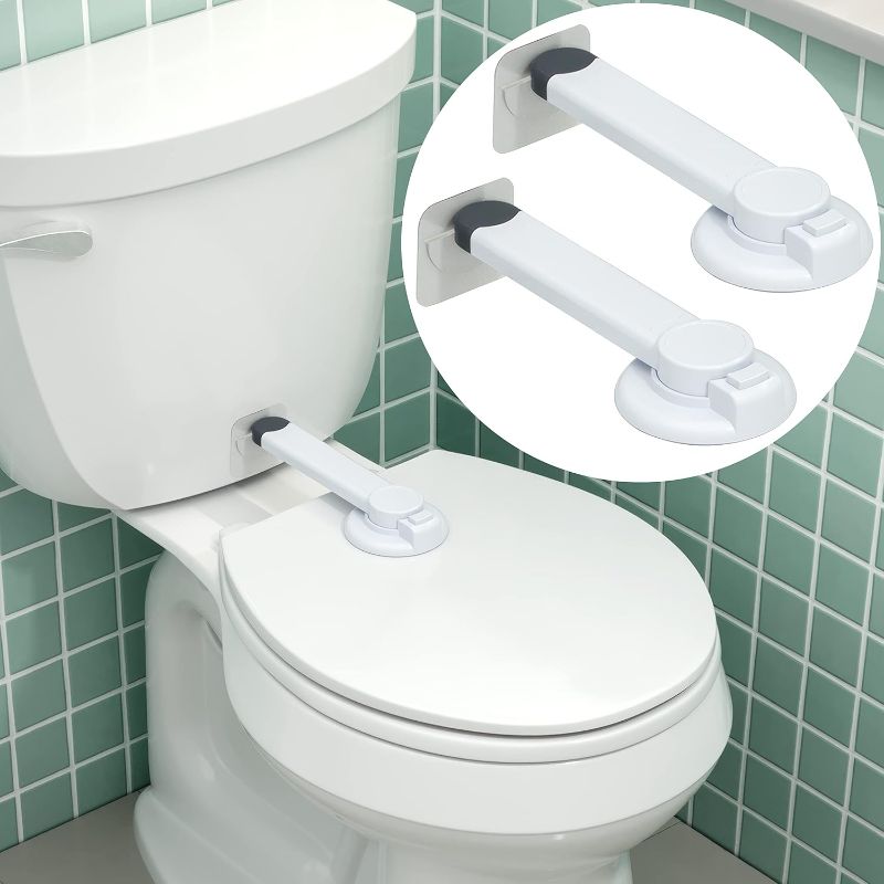 Photo 1 of Toilet Locks Baby Proof (2-Pack) Ideal Baby Proof Toilet Lid Lock with Arm – No Tools Needed Easy Installation with 3M Adhesive – Top Safety Toilet Seat Lock – Fits Most Toilets, White