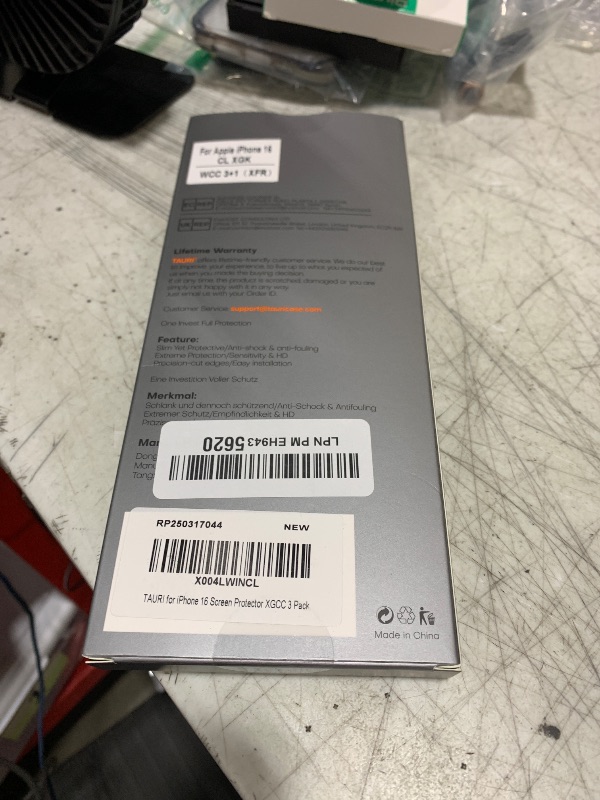Photo 1 of TAURI 4 in 1 for iPhone 16 Screen Protector, 3 Pack Tempered Glass Film + 1 Dust Free Easy Installation Tool, [9H Hardness] Bubble Free Micro-curved Edges HD Screen Protector for 16