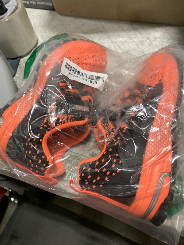 Photo 1 of KUBUA Kids Sneakers for Boys Girls Running Tennis Shoes Lightweight Breathable Sport Athletic Black Orange 32