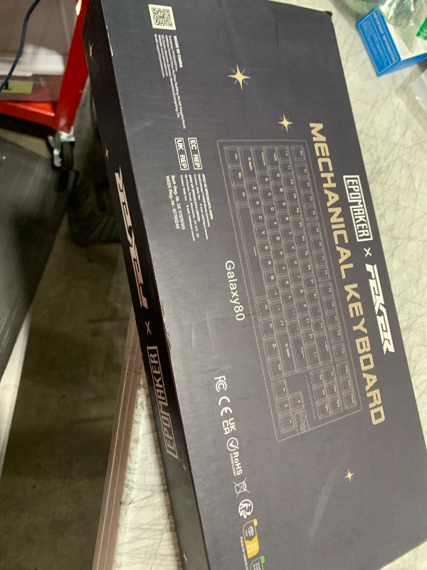 Photo 1 of EPOMAKER x Feker Galaxy80 Gaming Keyboard, Aluminum Alloy Wireless Mechanical, BT5.0/2.4G/USB-C Gasket-Mounted, Hot Swappable, NKRO Creamy (White, Marble White Switch)