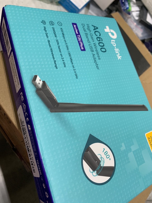 Photo 1 of TP-Link AC600 USB WiFi Adapter for PC (Archer T2U Plus)- Wireless Network Adapter for Desktop with 2.4GHz, 5GHz High Gain Dual Band 5dBi Antenna, Supports Win11/10/8.1/8/7/XP, Mac OS 10.9-10.14, Black