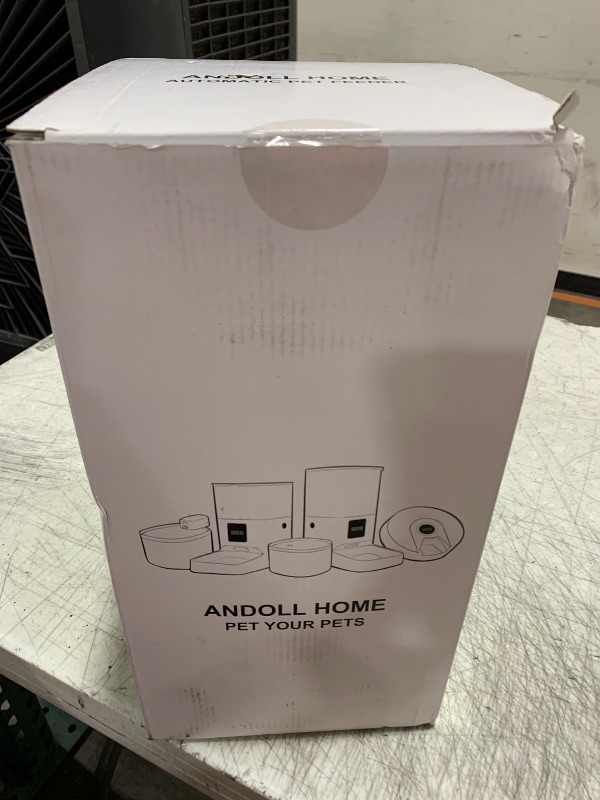 Photo 1 of ANDOLL HOME Automatic Cat Feeder, 4L Dry Food Dispenser with Voice Recorder, Up to 8 Meals per Day, Timed Feeder with Sealed Ring (White)