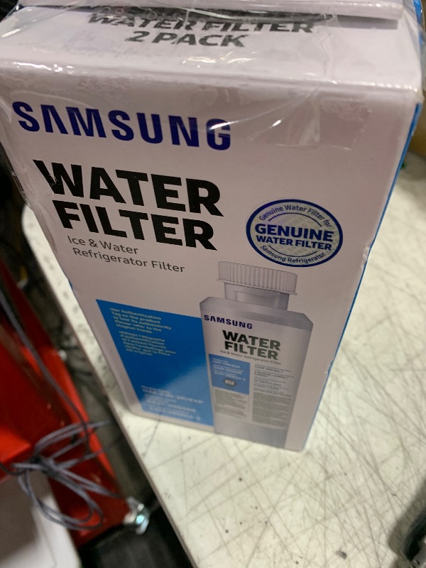 Photo 1 of SAMSUNG Genuine Filters for Refrigerator Water and Ice, Carbon Block Filtration for Clean, Clear Drinking Water, DA29-00020B-2P, 2 Pack