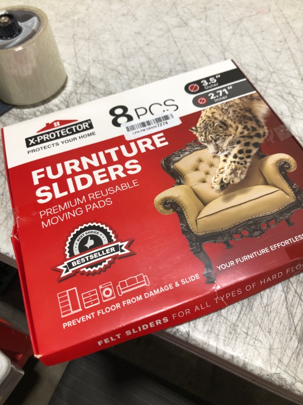 Photo 1 of Felt Furniture Sliders for Hardwood Floors X-PROTECTOR 8 PCS 3 ½” - Furniture Slider with Unique Design - Heavy-Duty Furniture Movers for Hard Surfaces - Felt Sliders - Move Your Furniture Easily!