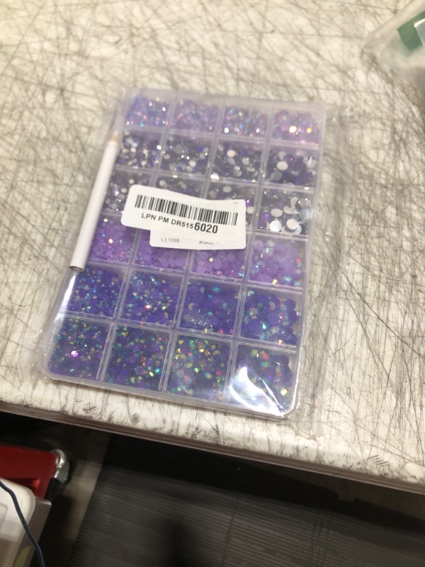 Photo 1 of 18000 Pcs 3D Purple Jelly Rhinestones for Crafting, Flatback Resin Jelly Bedazzled Gems for Crafts, 3-6 mm Half Round Gems Rhinestones for Nails Art Eyes Makeup DIY Crafts Supplies