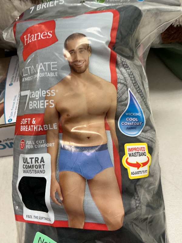 Photo 1 of Hanes mens Ultimate Tagless Brief, Gray/Black - 7 Pack, Small