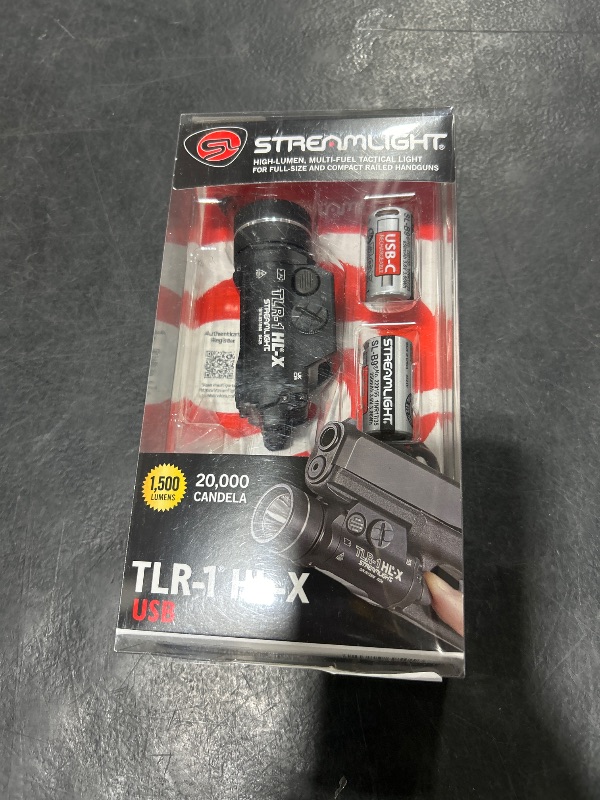 Photo 1 of Streamlight 69501 TLR-1 HL-X USB 1500-Lumen Rechargeable Rail-Mounted Weapon Light, Includes Rail Locating Keys for Glock-Style, Picatinny, Beretta 90two, S&W 99, S&W tsw, and Sig Sauer P320, Black
