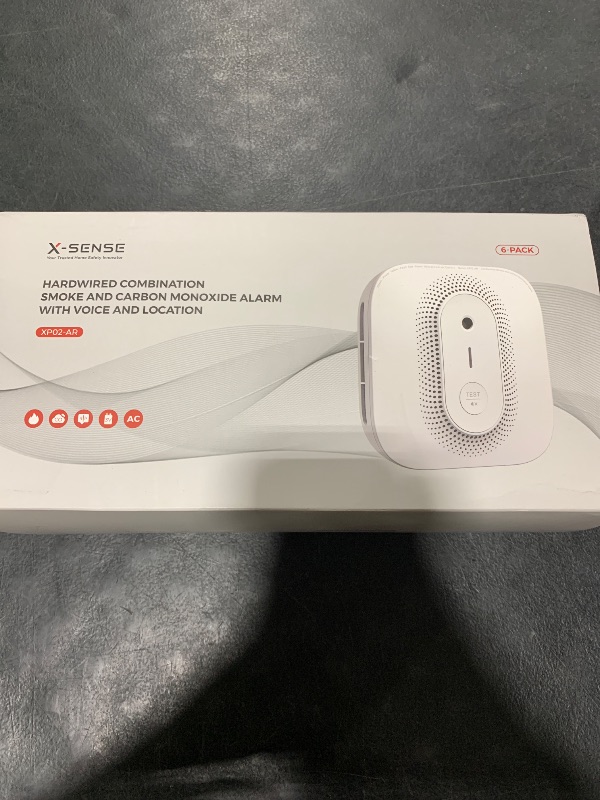 Photo 1 of X-Sense  Detector Carbon Monoxide Detector Combo Hardwired with Voice Location, Hardwired Interconnected Smoke and Carbon Monoxide Detector, Model XP02-AR, 6-Pack