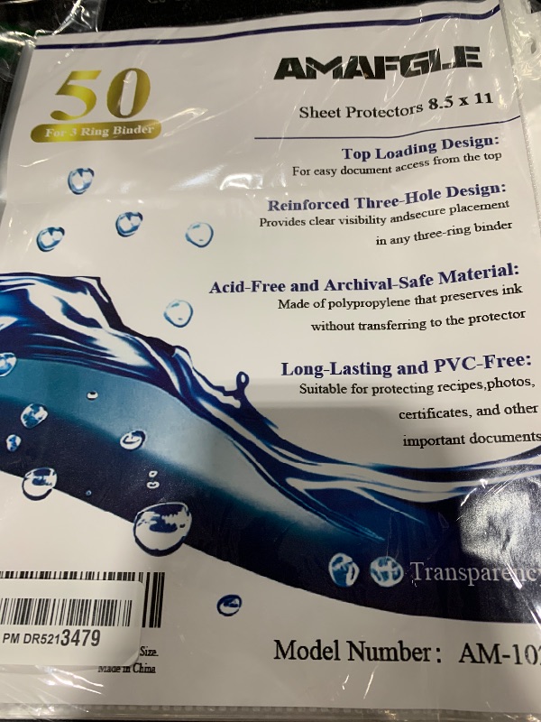 Photo 1 of Clear Sheet Protectors for 3 Ring Binder, Plastic Sleeves for Paper 8.5x11, Heavy Duty Page Protectors for 3 Ring Binder, Top Loading Paper Protector for Documents and Photos,Letter Size.