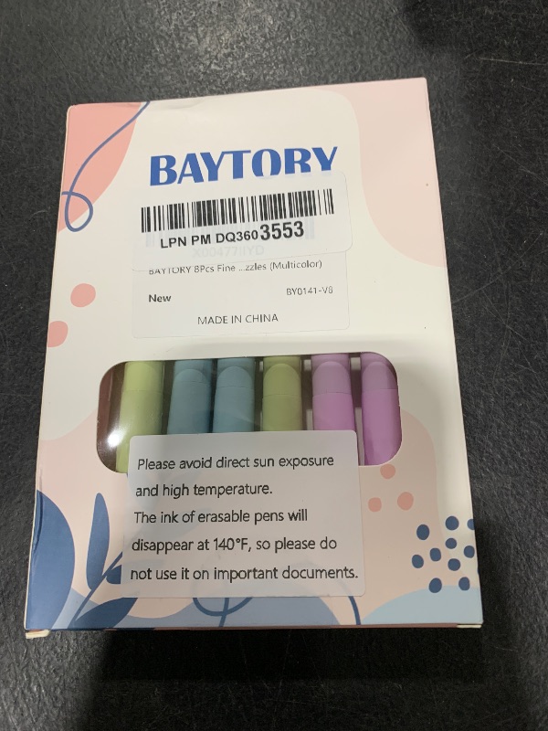 Photo 1 of BAYTORY 8Pcs Fine Point Erasable Gel Pens, 0.5mm Retractable Black and Blue Ink Pen, Smooth Writhing Comfortable to Use for Taking Marking Planner Crossword Puzzles (Multicolor)