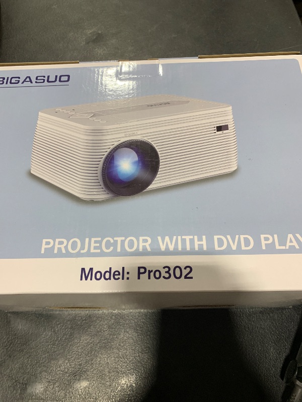 Photo 1 of BIGASUO HD 9000L Bluetooth Projector Built in DVD Player, Mini Outdoor Movie Projector 1080P and 250”Supported with Tripod and Carry Bag, Compatible w/ TV Stick, PS5, Laptop