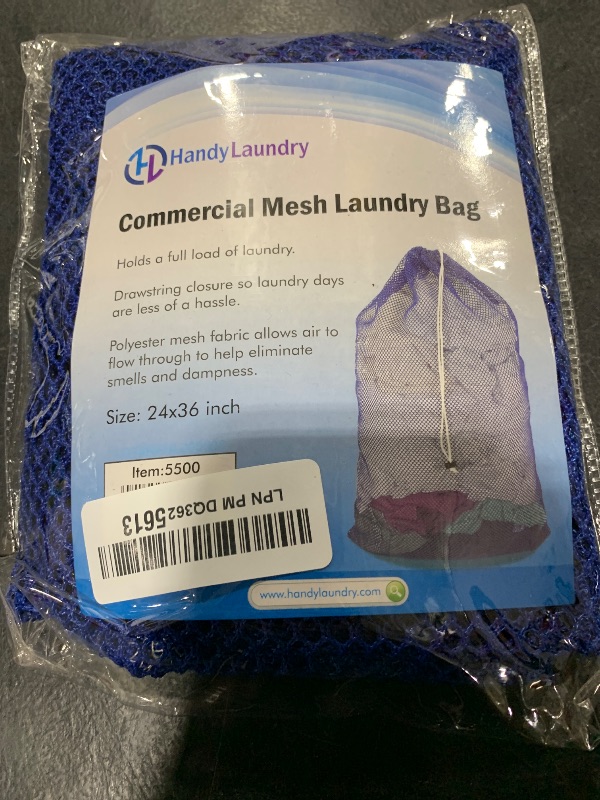 Photo 1 of Mesh XL Laundry Bag - Large 24" x 36" - Durable, Machine Washable with Secure Drawstring Closure - Perfect for College Dorms, Laundromats, Apartments (Blue)