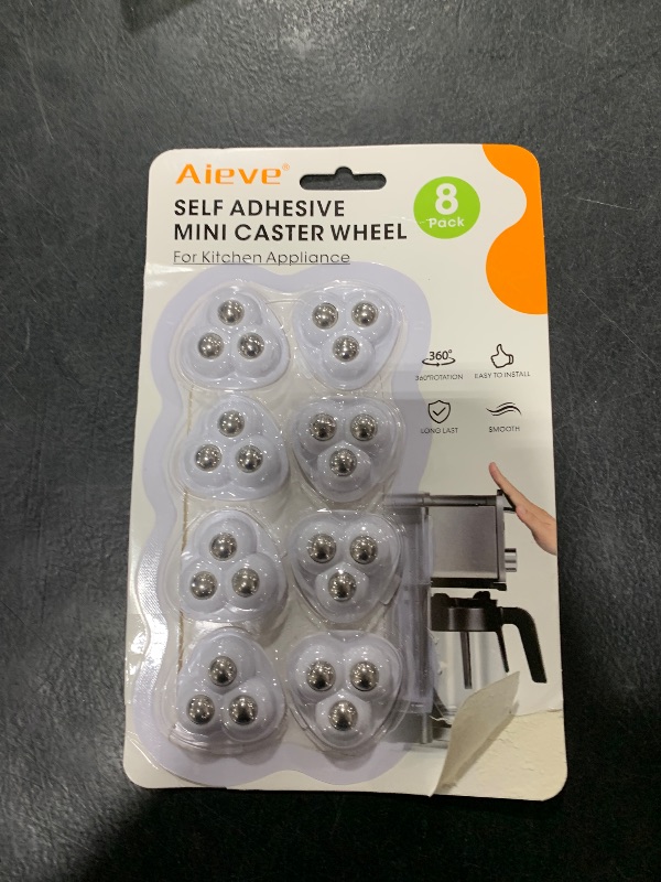 Photo 1 of Aieve Appliance Sliders for Kitchen Appliances, 8 Pack Self Adhesive Mini Universal Caster Wheels, Countertop Small Appliance Rollers Suitable for Coffee Maker, Air Fryer, Small Furniture, Storage Box