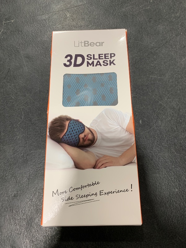 Photo 1 of LitBear Breathable Sleep Mask, 3D Eye Mak Sleep for Side Sleepers Women Men, Light Blocking Sleeping Mask with Adjustable Strap, Soft Lightweight Eye Cover for Travel, Night Work, Nap, Office - Blue