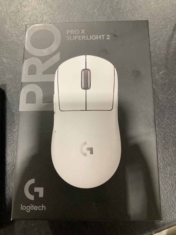Photo 1 of Logitech G PRO X SUPERLIGHT 2 Wireless Gaming Mouse, 60g Pro-Grade with 5 Programmable Buttons, 44k DPI Sensor, 8kHz Report Rate, USB-C Charging for PC/Mac - White