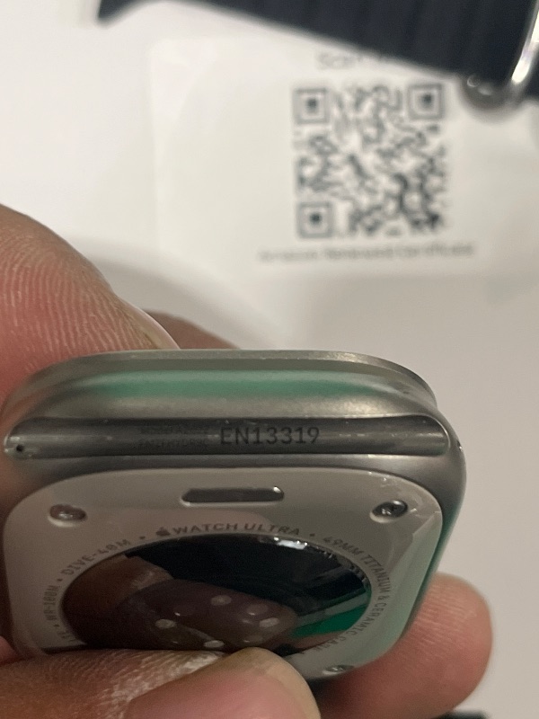 Photo 1 of Apple Watch Ultra [GPS + Cellular 49mm] Titanium Case with Midnight Ocean Band, One Size  ---- CARRIER LOCKED