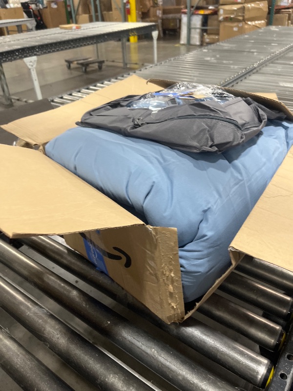 Photo 1 of Litanika Oversized King Comforter Set Grayish Blue Super King Plus Size, 3 Pieces Lightweight Solid Bedding Comforter Set, All Season Fluffy Bed Set (128x120In Comforter & 2 Pillowcases)