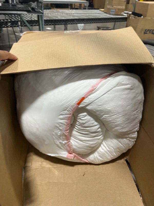 Photo 1 of TESIONE 3 Inch Memory Foam Mattress Topper King Size, Pillow Top with Soft Fluffy Shredded Memory Foam Filling Mattress Pad, Non-Slip Design, 4 Elastic Straps