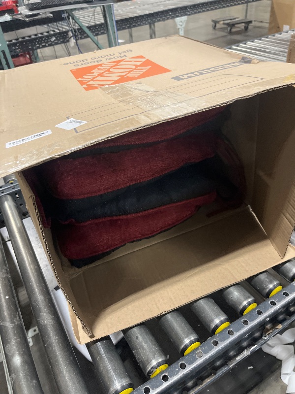 Photo 1 of HARBOREST Chair Cushions for Dining Chairs Set of 4 - Chenille Tufted Kitchen Chair Cushions with Ties and Non-Slip Bottom, Foam Chair Pads for Dining Chairs, 17" x 17", Burgundy