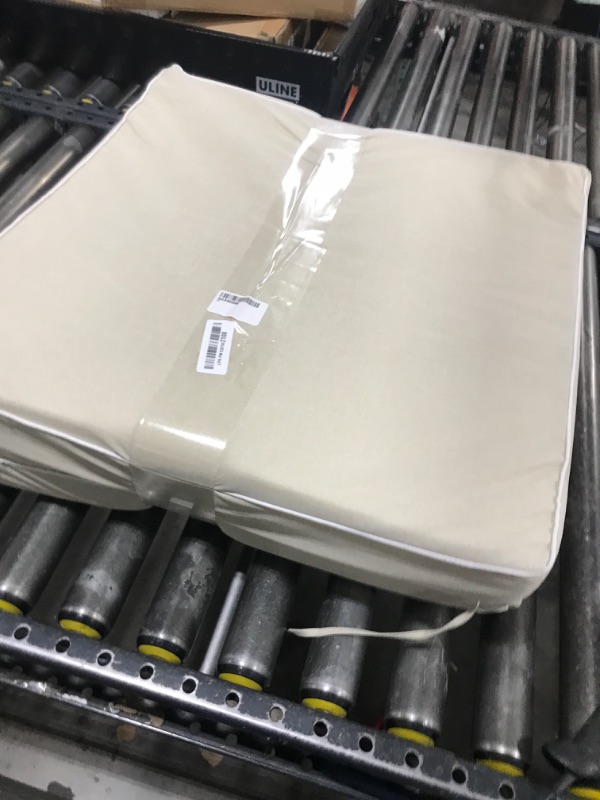 Photo 1 of Favoyard Patio Chair Cushions 19 x 19 x 3 Inch Waterproof Outdoor Seat Cushions for Patio Furniture 3-Year Color Fastness Garden Sofa Couch Chair Pads with Handle & Adjustable Straps Set of 2, Beige
