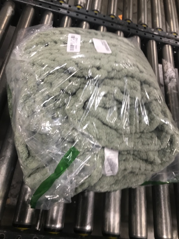 Photo 1 of Amélie Home Chunky Knit Throw Blanket for Couch, Soft Chenille Crochet Blanket for Bed, 60"x80", Sage Green
