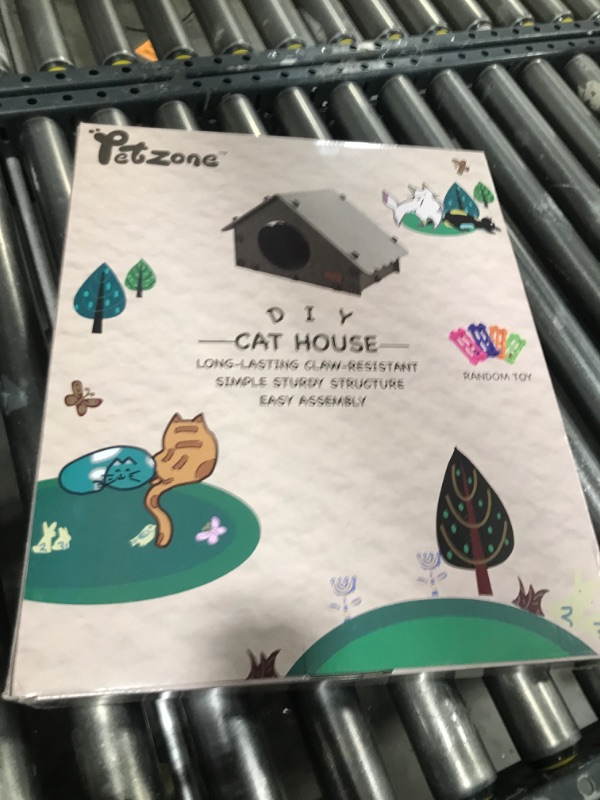 Photo 1 of PETZONE Cat House for Indoor Cats, Cat Bed Cave for Multiple & Large Cats Up to 22 Lbs, Scratch Resistant Peekaboo Cat Caves, Foldable Cat Tunnel Enclosed Bed (Brown/Beige, Large)