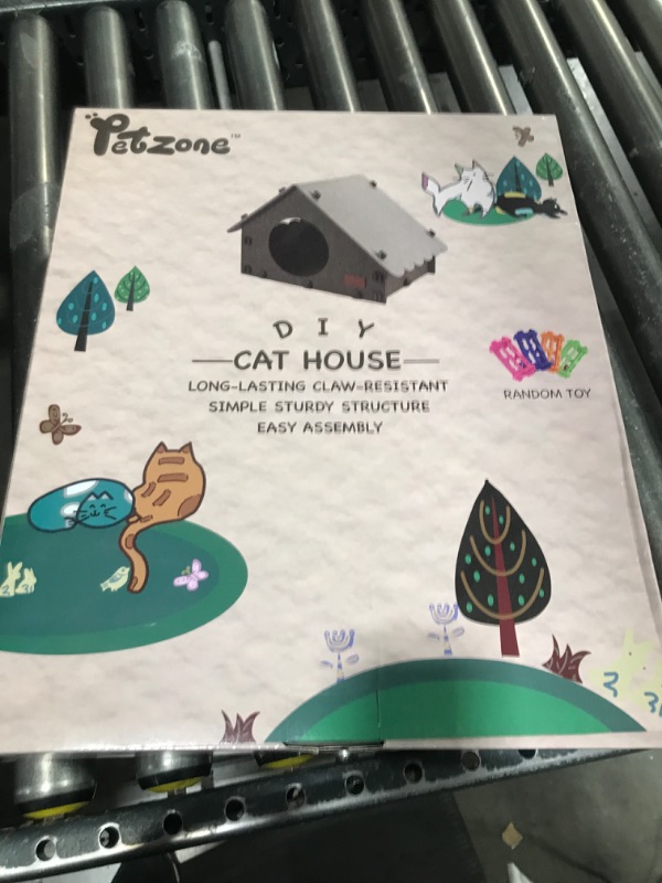 Photo 1 of PETZONE Cat House for Indoor Cats, Cat Bed Cave for Multiple & Large Cats Up to 22 Lbs, Scratch Resistant Peekaboo Cat Caves, Foldable Cat Tunnel Enclosed Bed (Brown/Beige, Large)